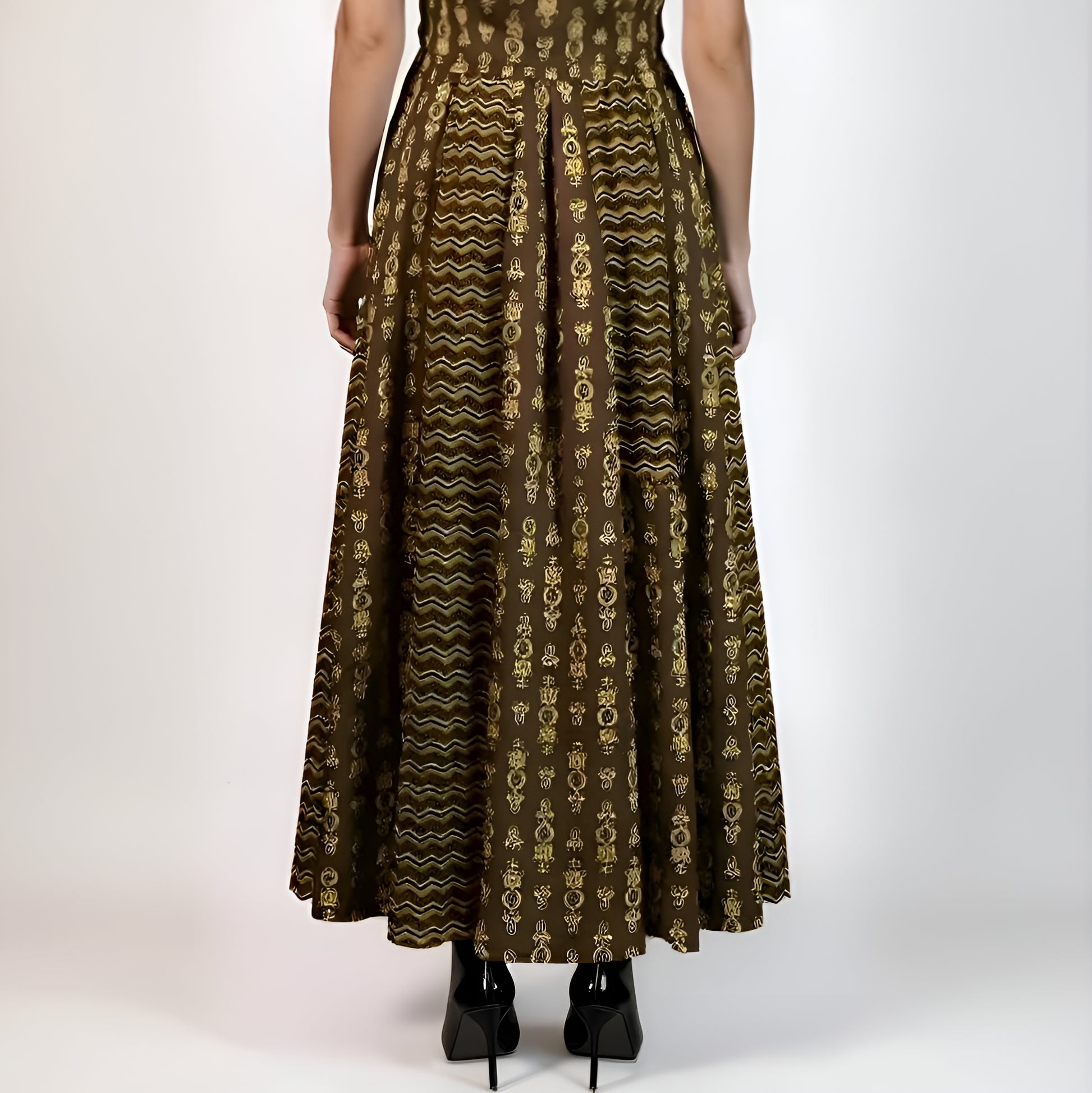 Flare Fit Printed Skirt