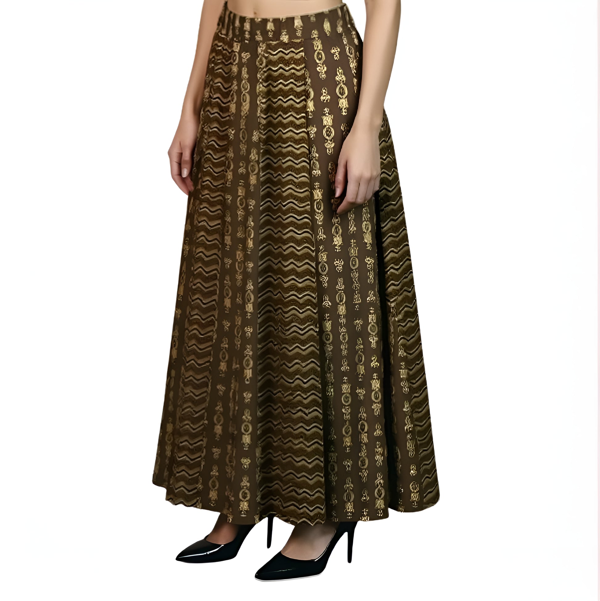 Flare Fit Printed Skirt