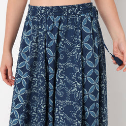 Flare Fit Mid Rise Printed Skirt