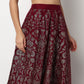 Buy Women Flare Fit Foil Print Full Length Mid Rise Skirt  - Style Union