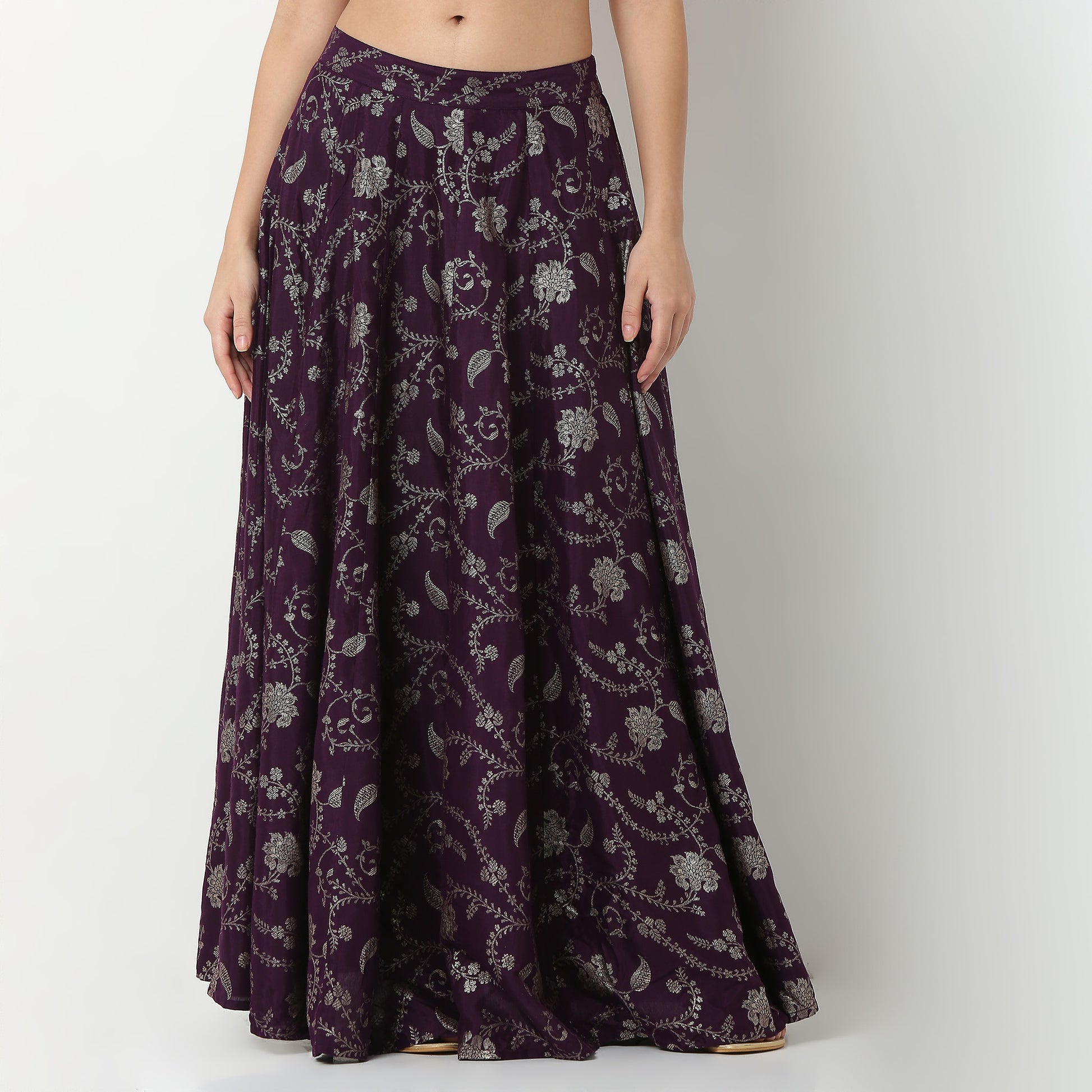 Printed Viscose Flared Skirt