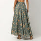 Floral Polyester Flared Skirt