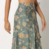Floral Polyester Flared Skirt