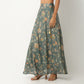 Floral Polyester Flared Skirt