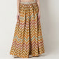 Printed Full Length Flared Skirt