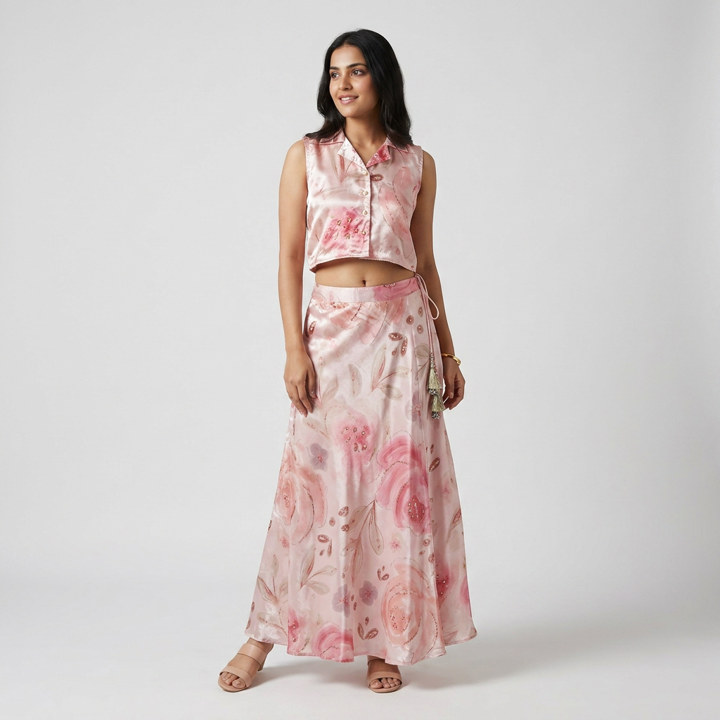 Flare Fit Printed Skirt