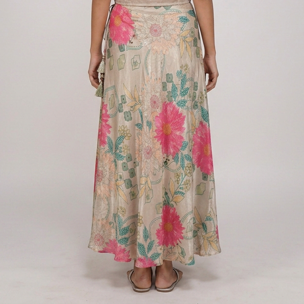 Printed Flare Fit Mid Rise Skirt
