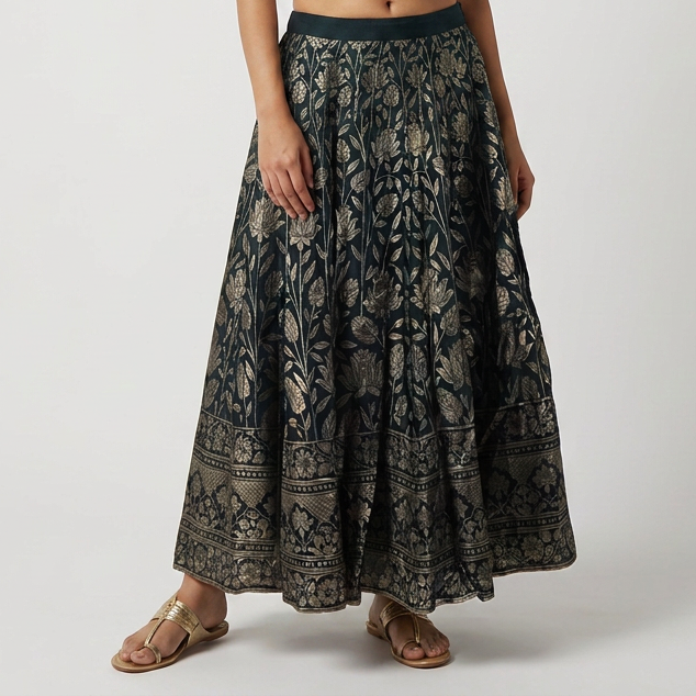 Printed Flared Skirt