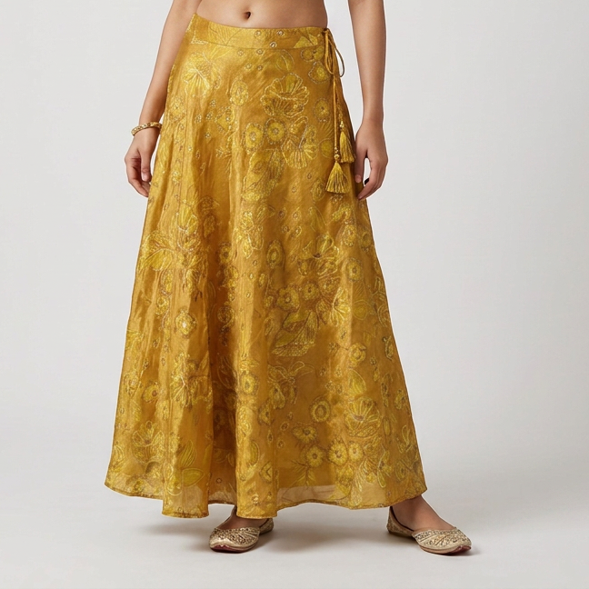 Printed Flared Skirt