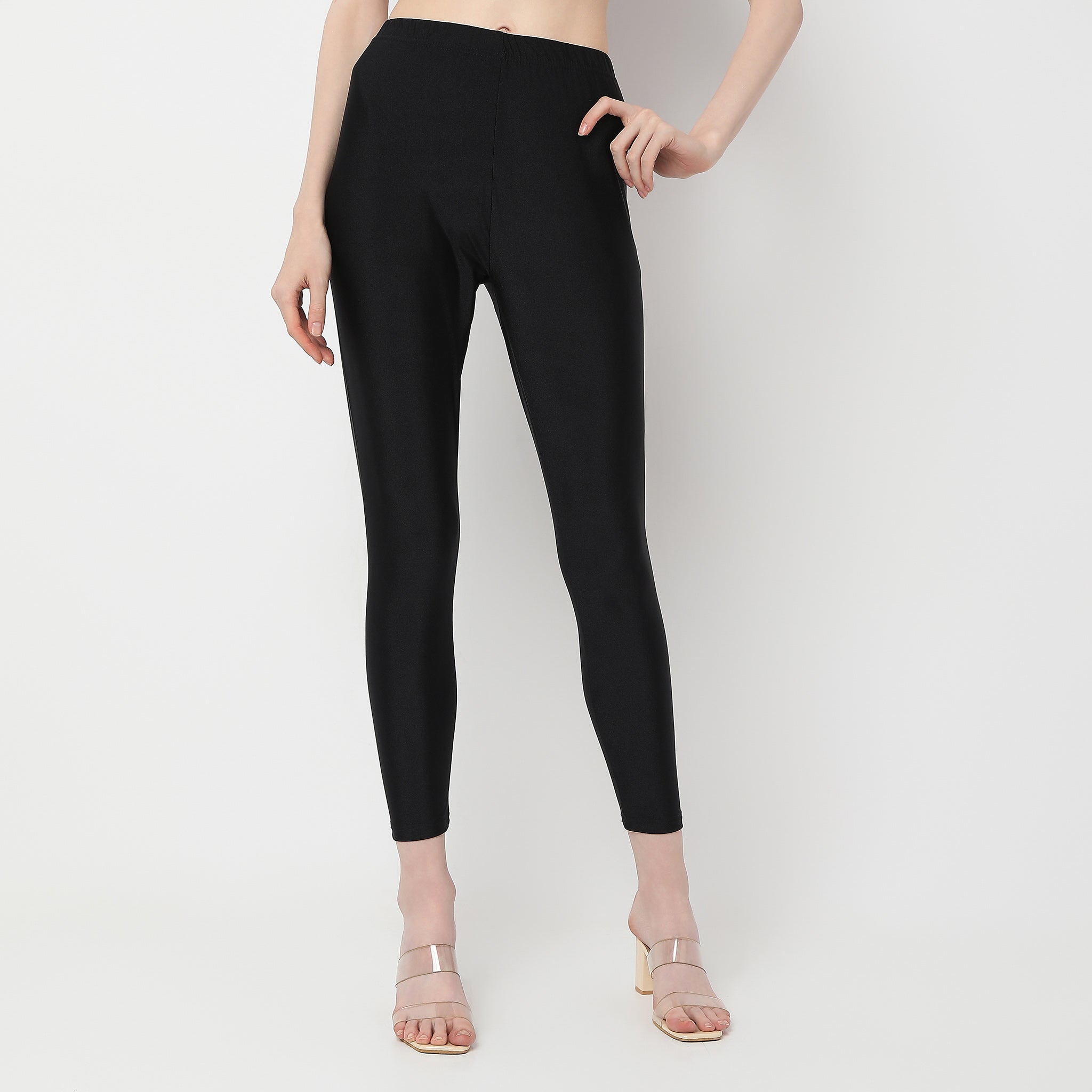 Buy Women Slim Fit Solid Ankle Length High Rise Leggings  - Style Union