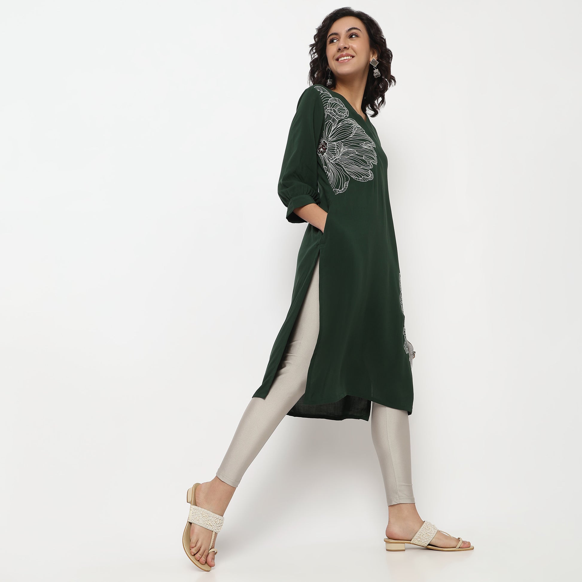 Buy Women Slim Fit Solid Ankle Length High Rise Leggings  - Style Union