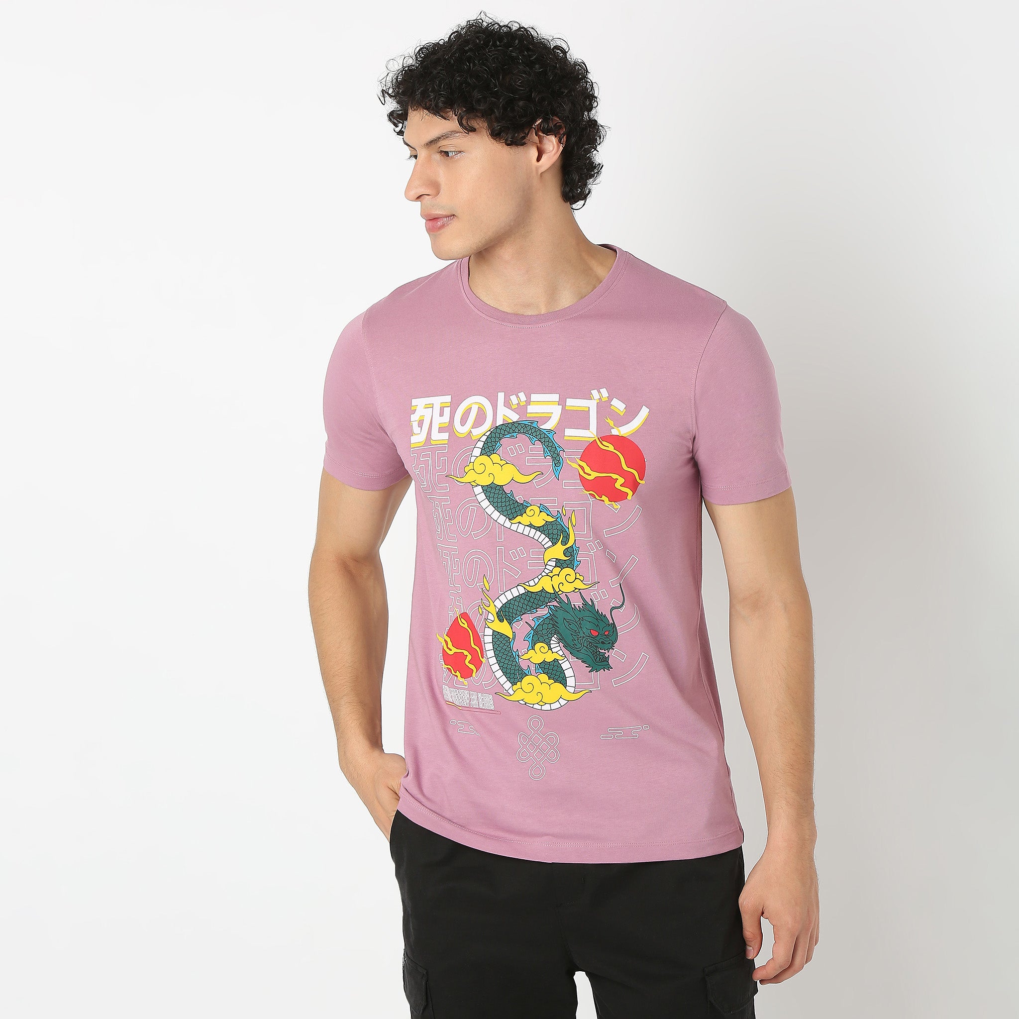 Graphic Crew Neck Graphit-Shirt Fit T-Shirt
