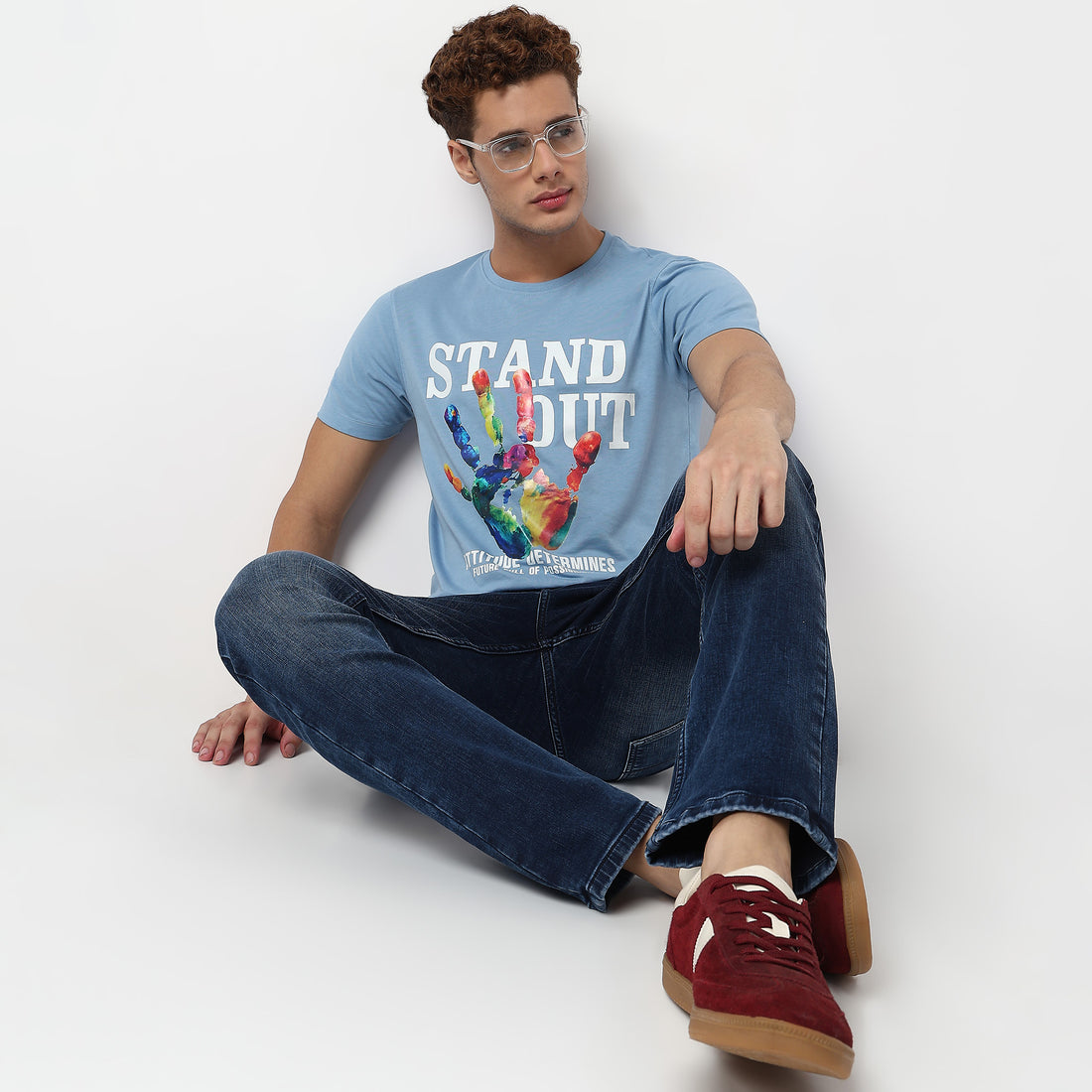 Knitted Graphic Crew Neck T-Shirt