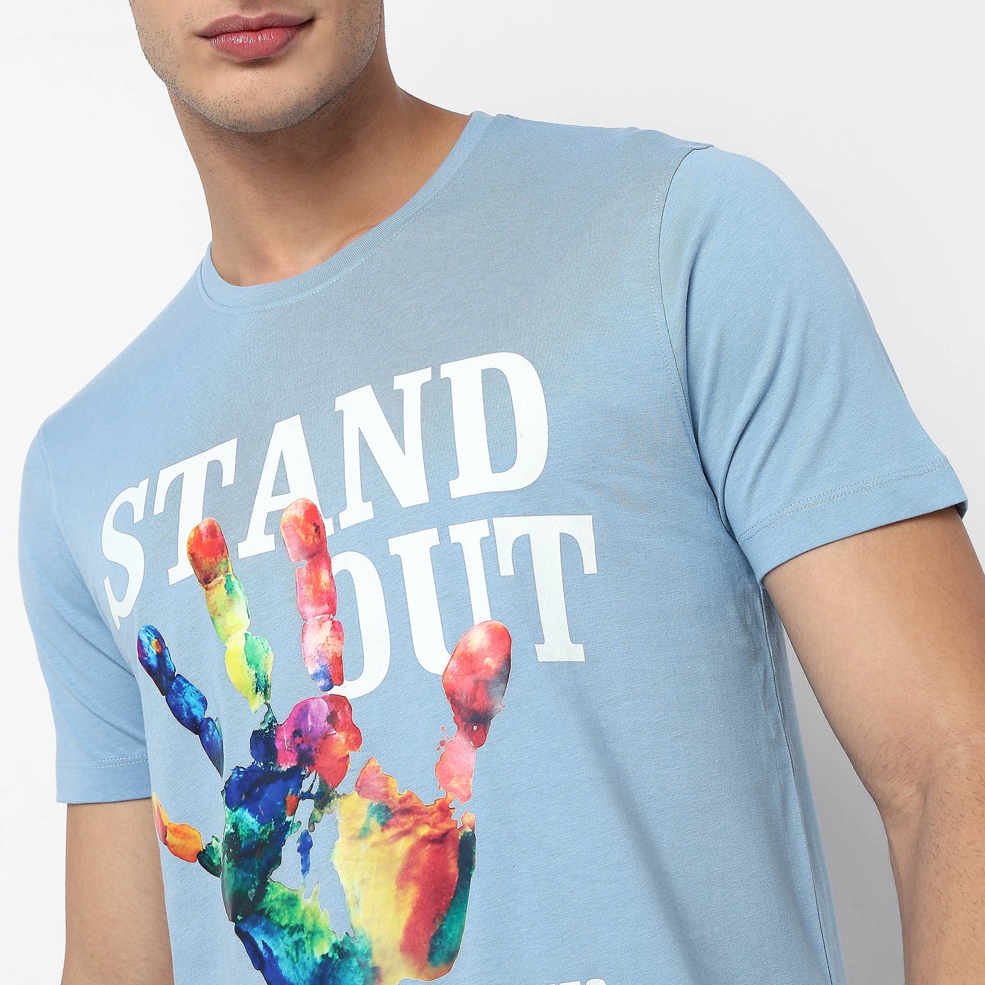 Knitted Graphic Crew Neck T-Shirt