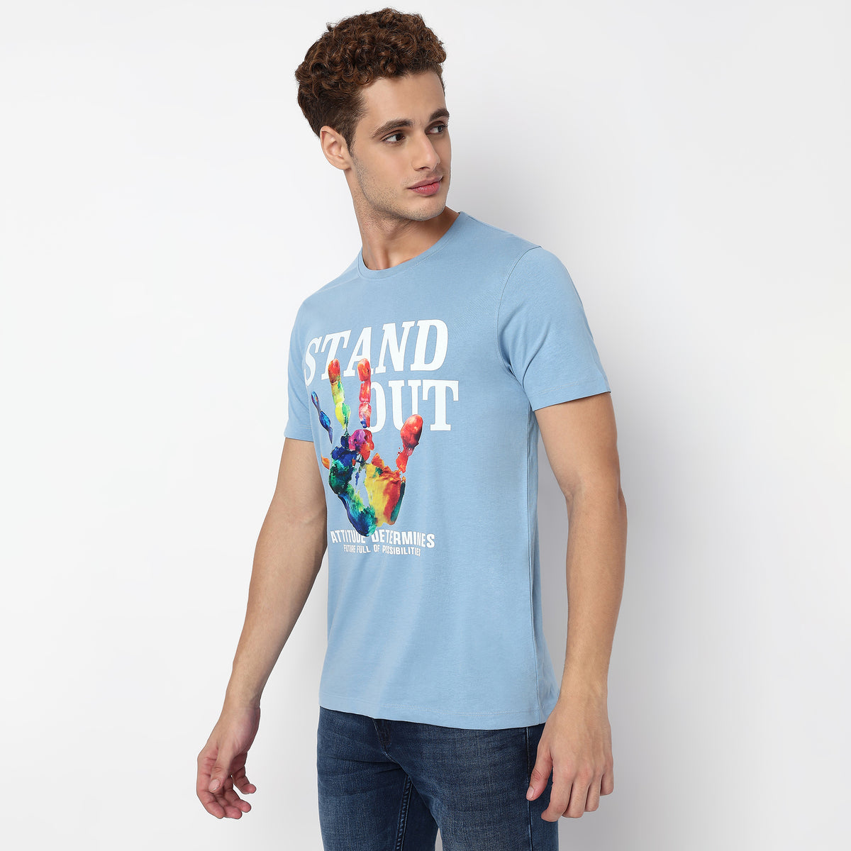 Knitted Graphic Crew Neck T-Shirt