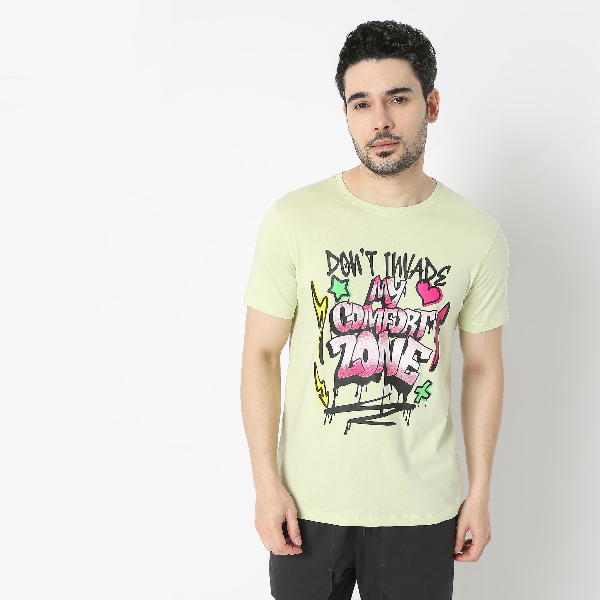 Regular Fit Graphic Crew Neck Regular Length T-Shirt