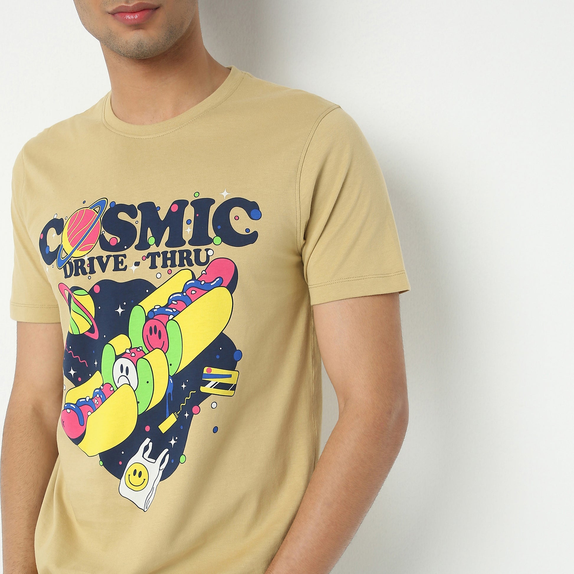 Graphic Cotton Crew Neck T-Shirt