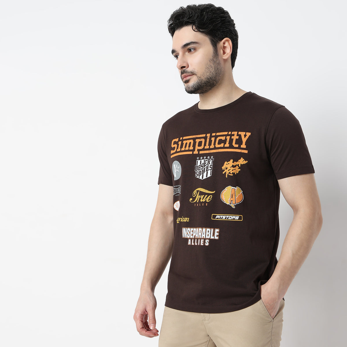 Regular Fit Graphic Crew Neck T-Shirt