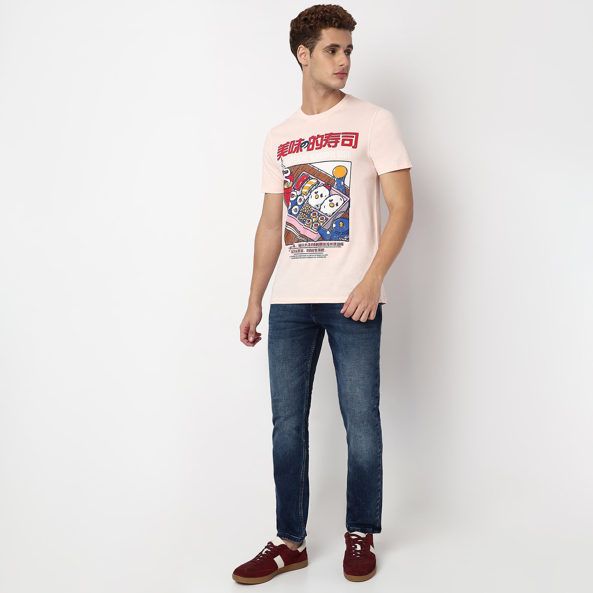 Knitted Graphic Crew Neck T-Shirt