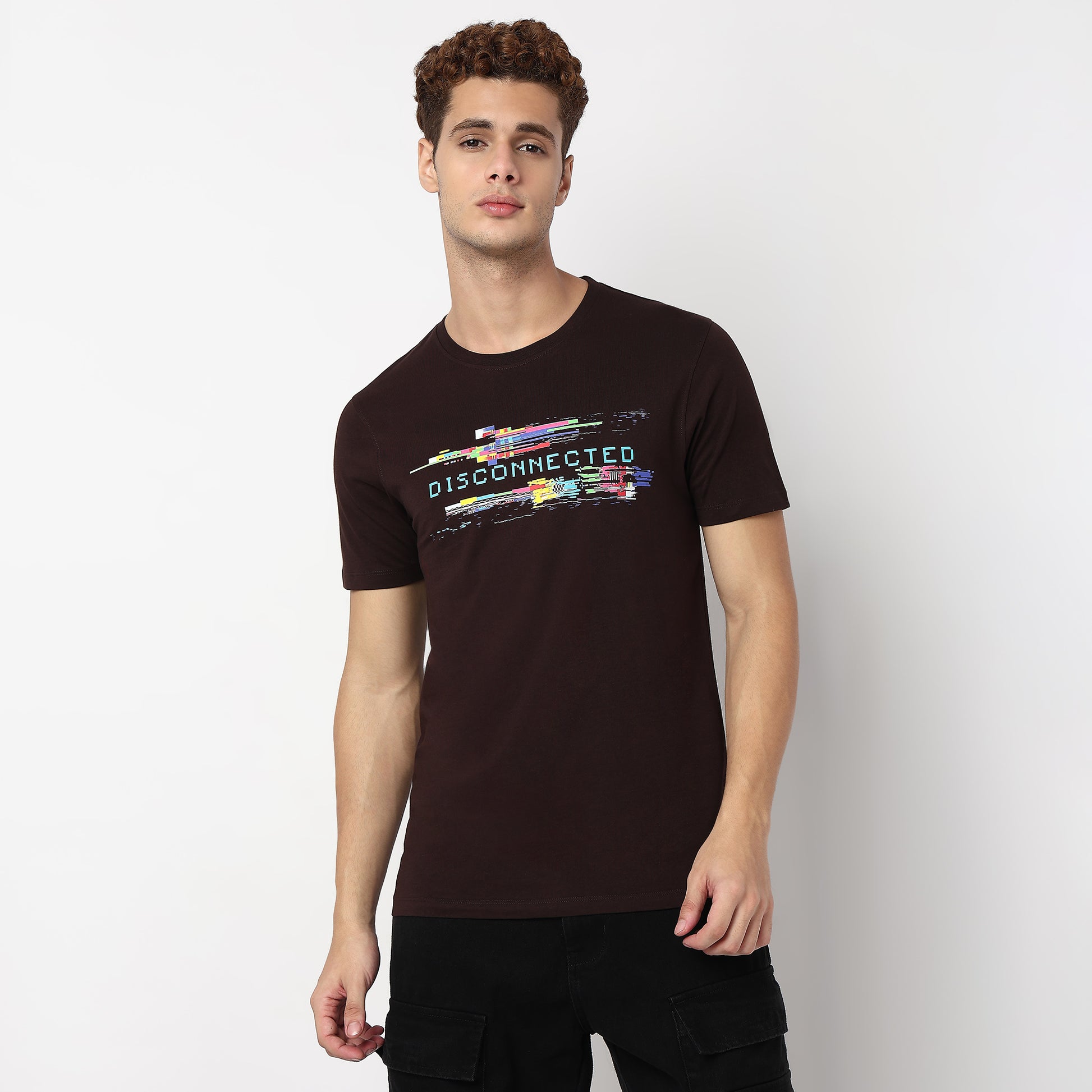 Knitted Graphic Crew Neck T-Shirt