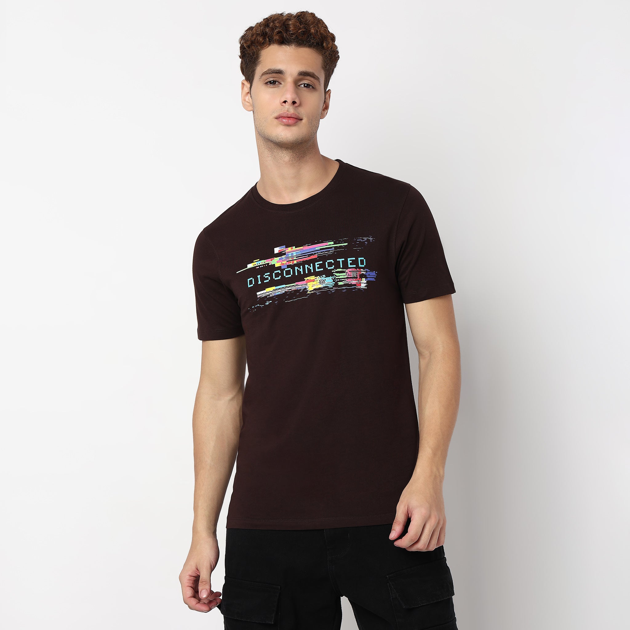 Knitted Graphic Crew Neck T-Shirt