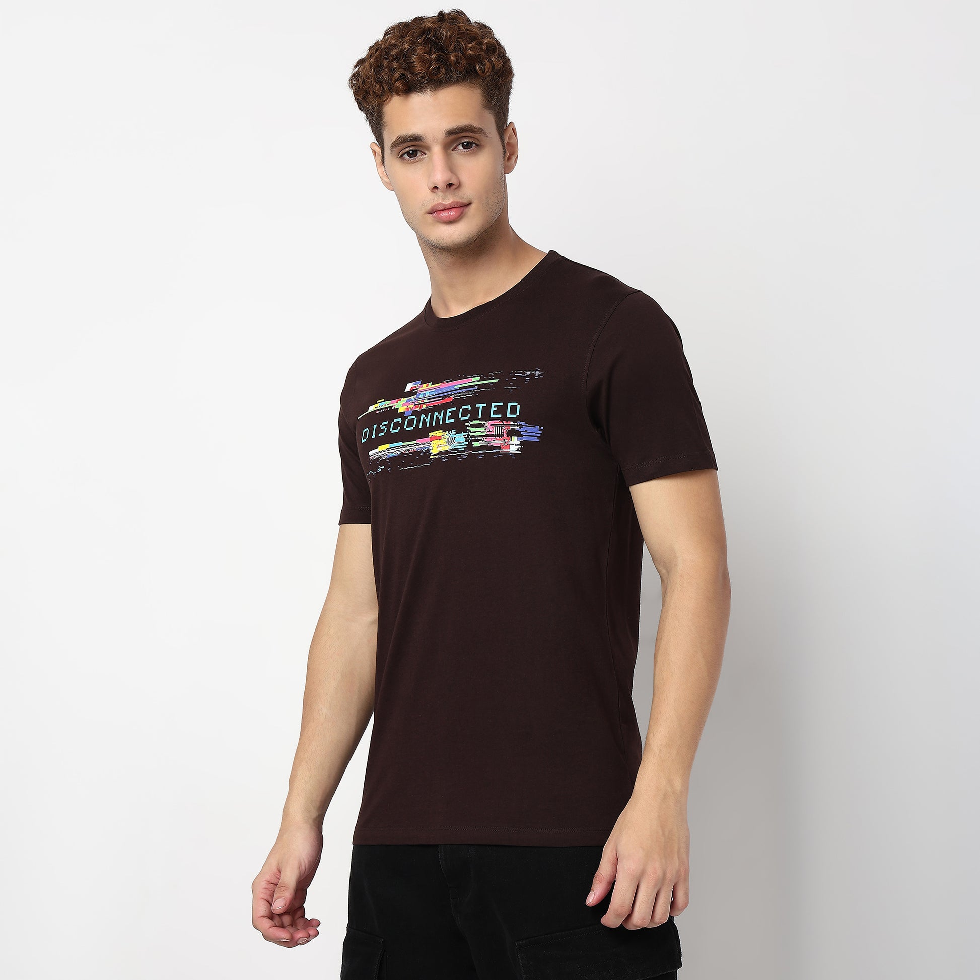 Knitted Graphic Crew Neck T-Shirt