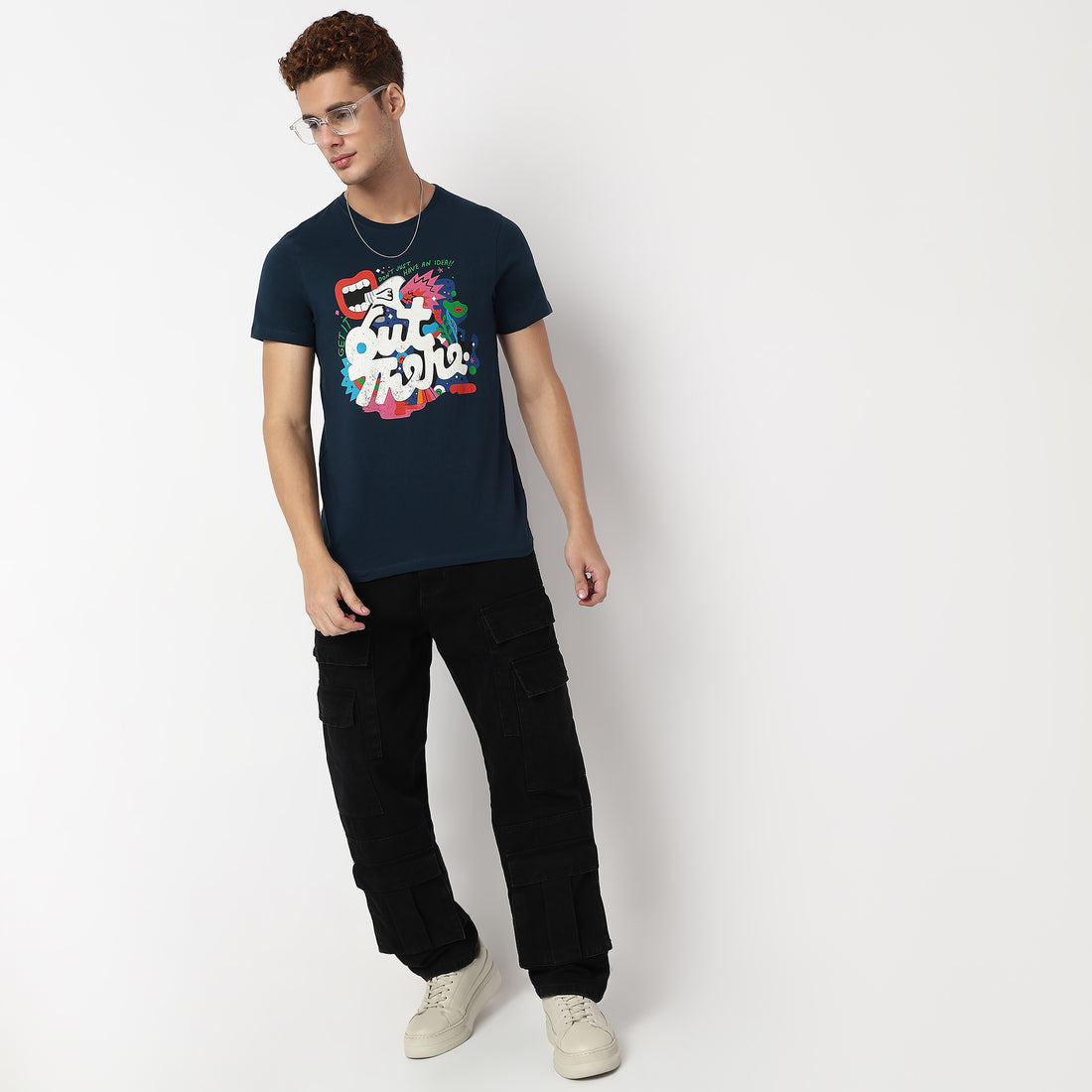 Knitted Graphic Crew Neck T-Shirt