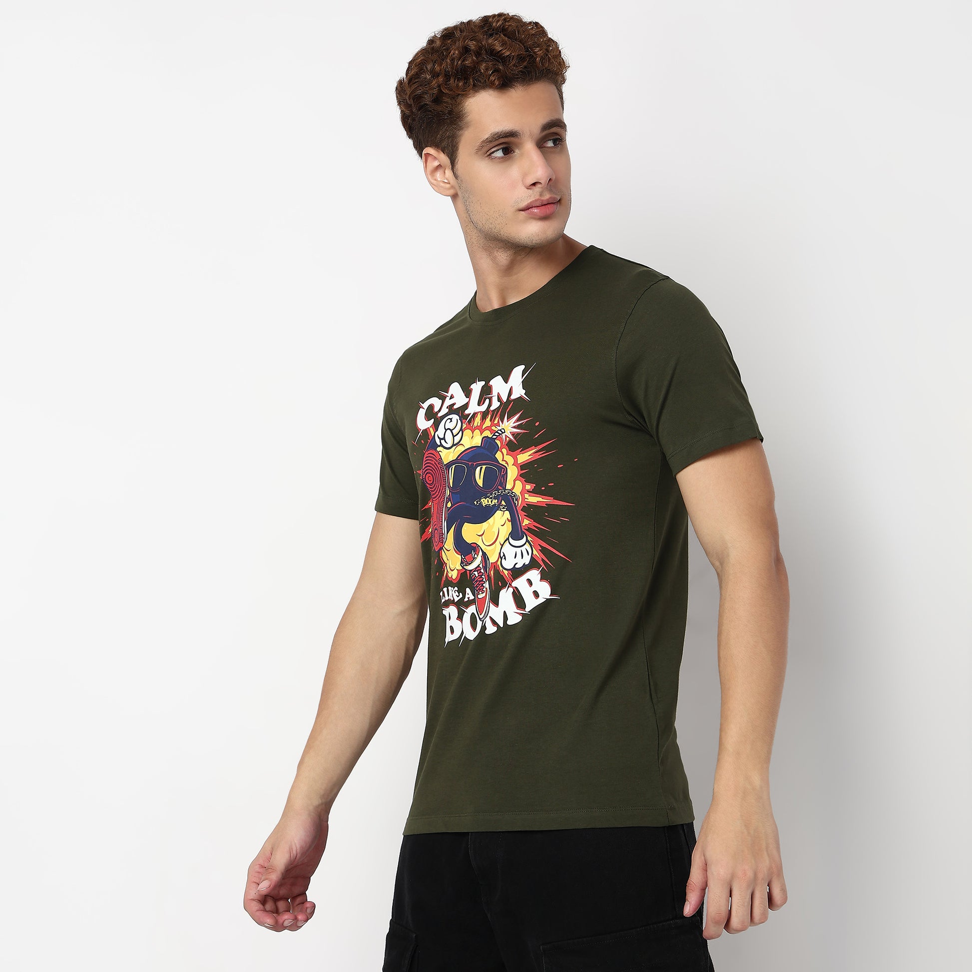 Knitted Graphic Crew Neck T-Shirt