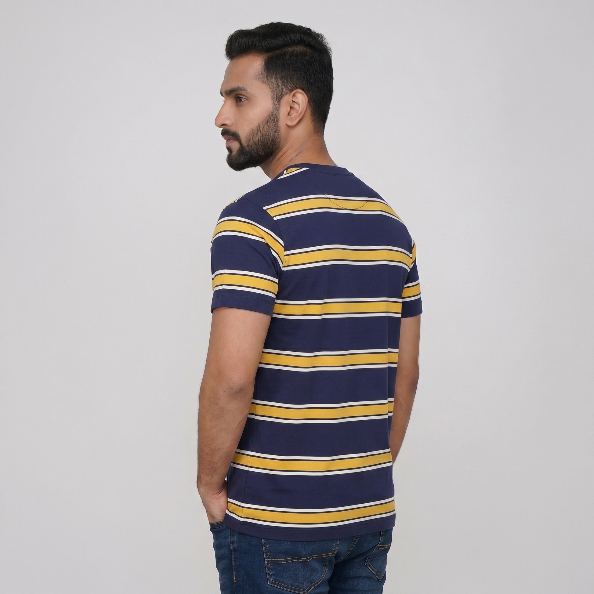 Striped Crew Neck Graphitee