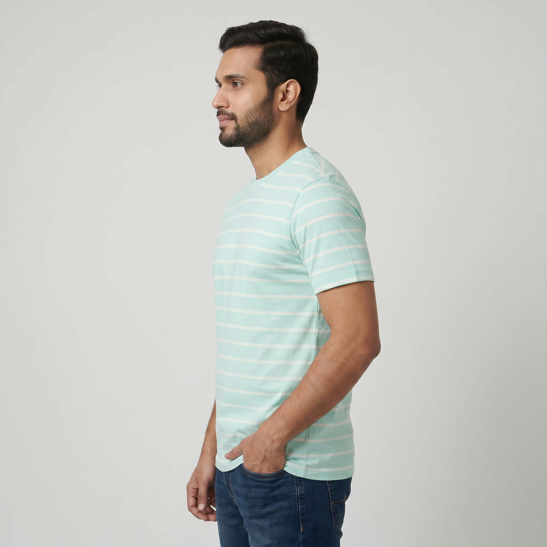 Striped Crew Neck Graphitee