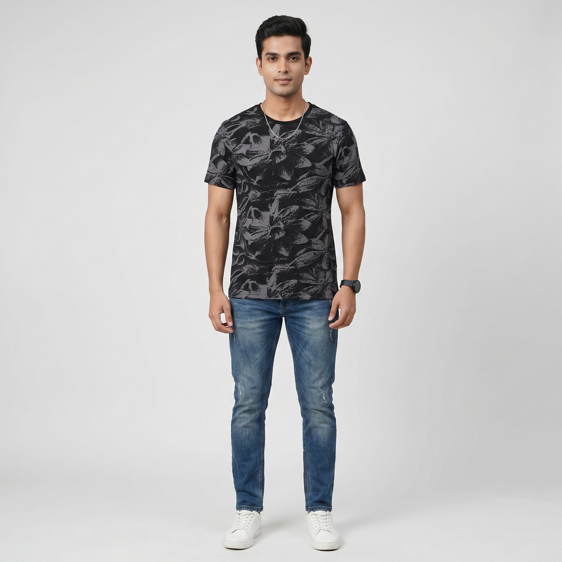 Cotton Crew Neck Graphitee