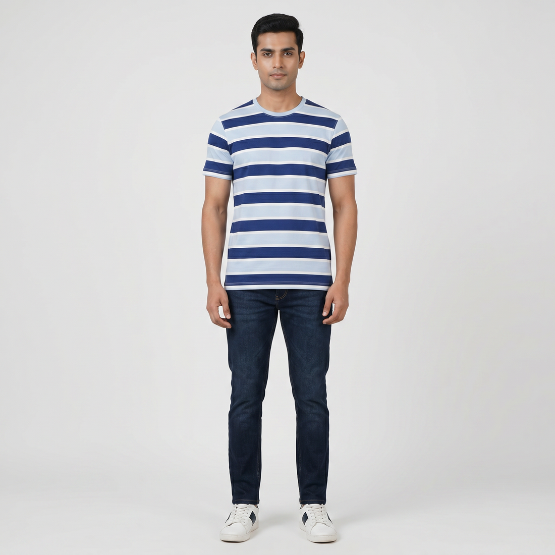 Striped Crew Neck Graphitee