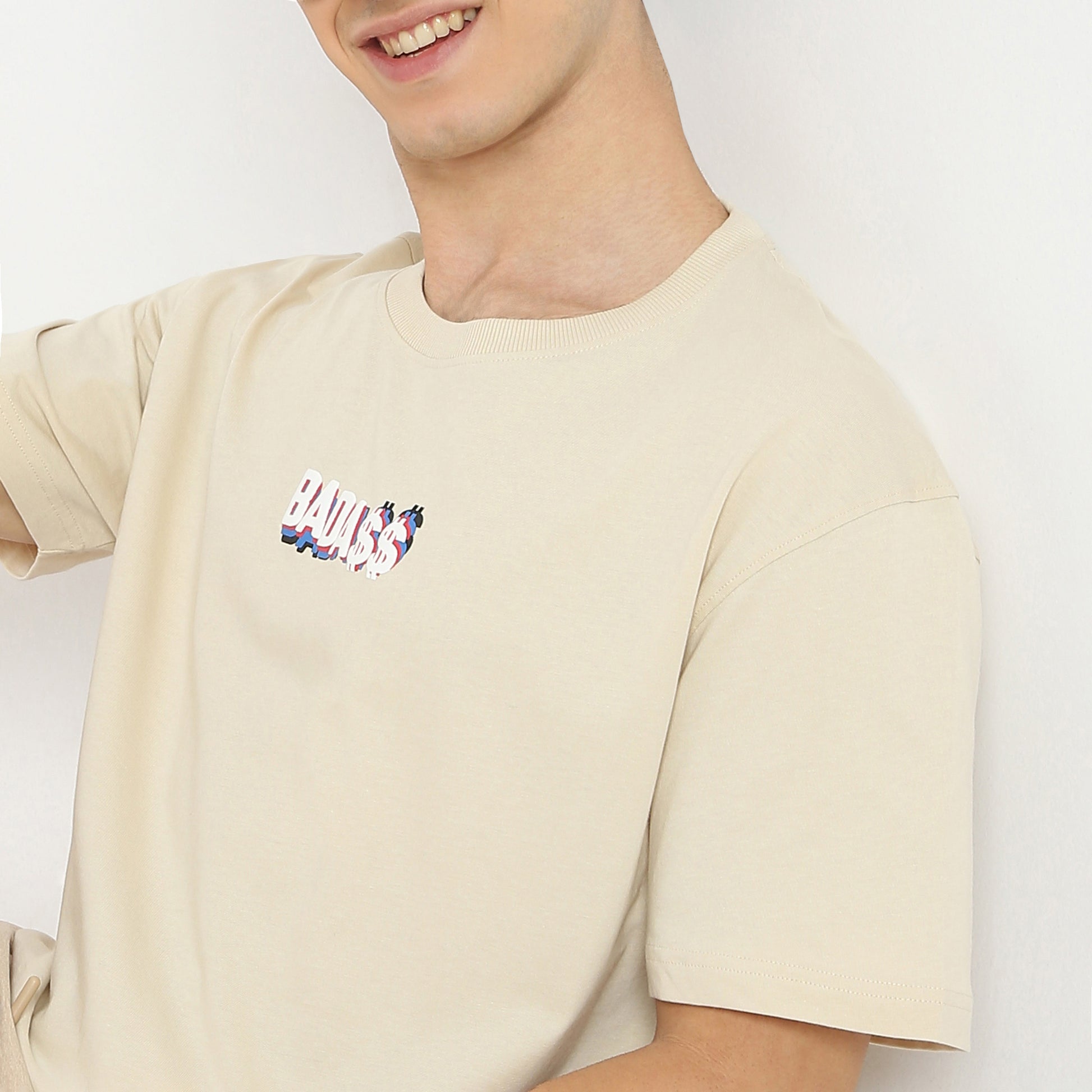 Oversize Graphic Crew Neck Modern Street Slogan T-Shirt