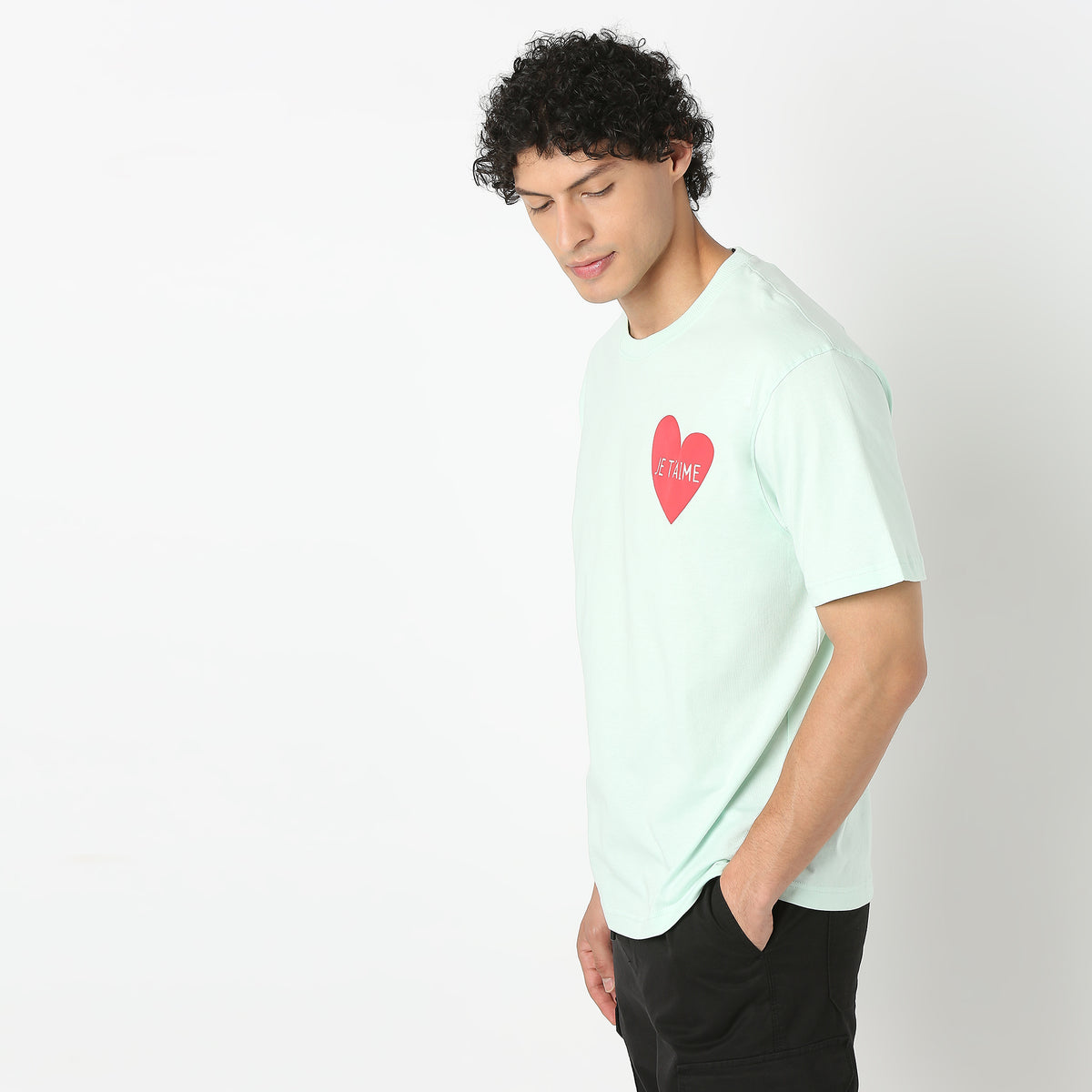 Graphic Crew Neck Oversize Slogan Over Size T-Shirt