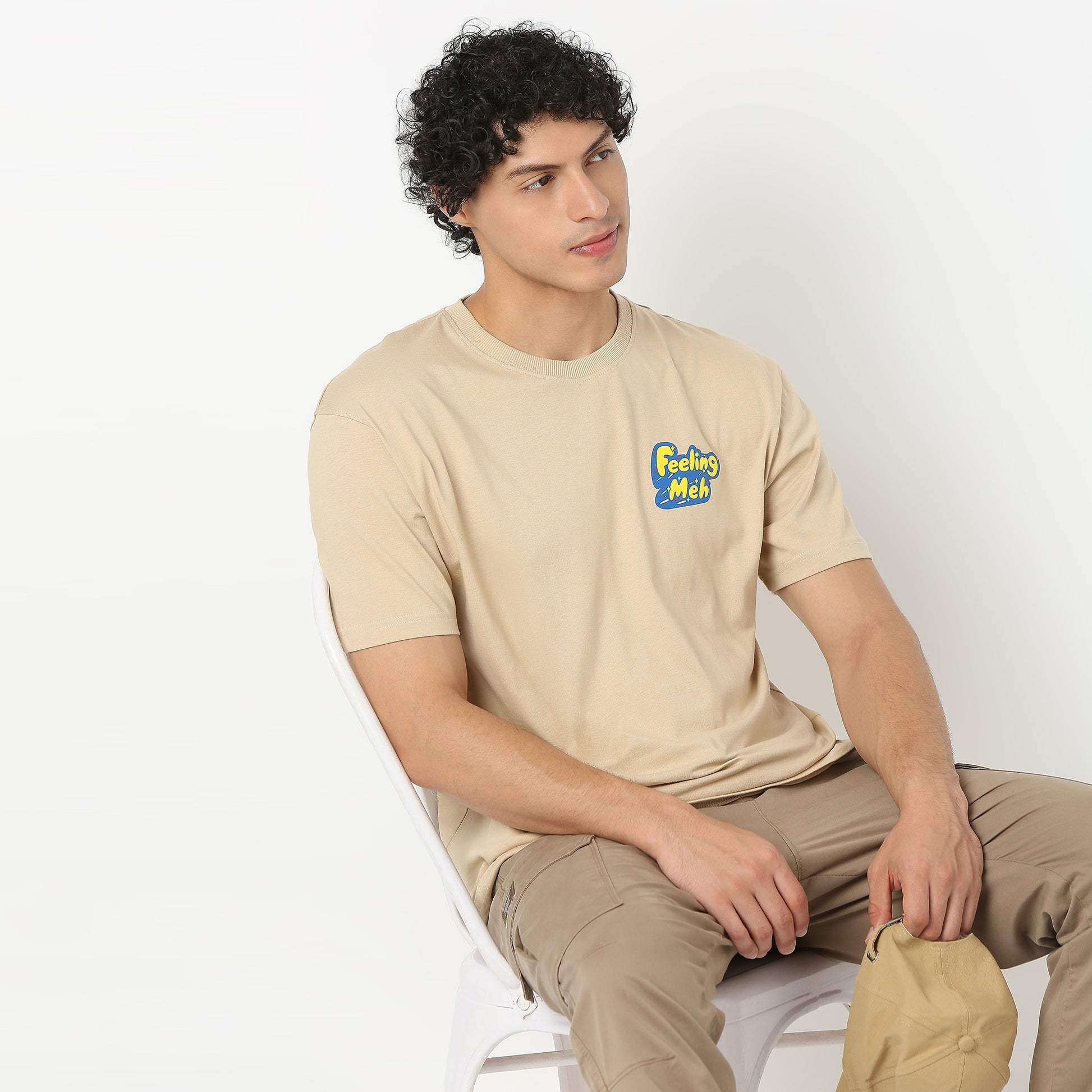 Graphic Crew Neck Oversize Slogan Over Size T-Shirt