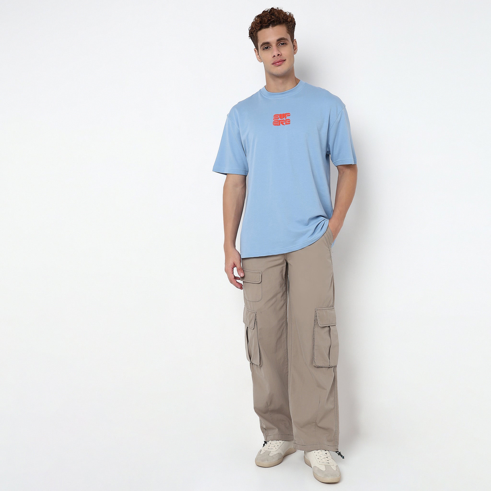 Knitted Graphic Crew Neck Slogan Oversize T-Shirt