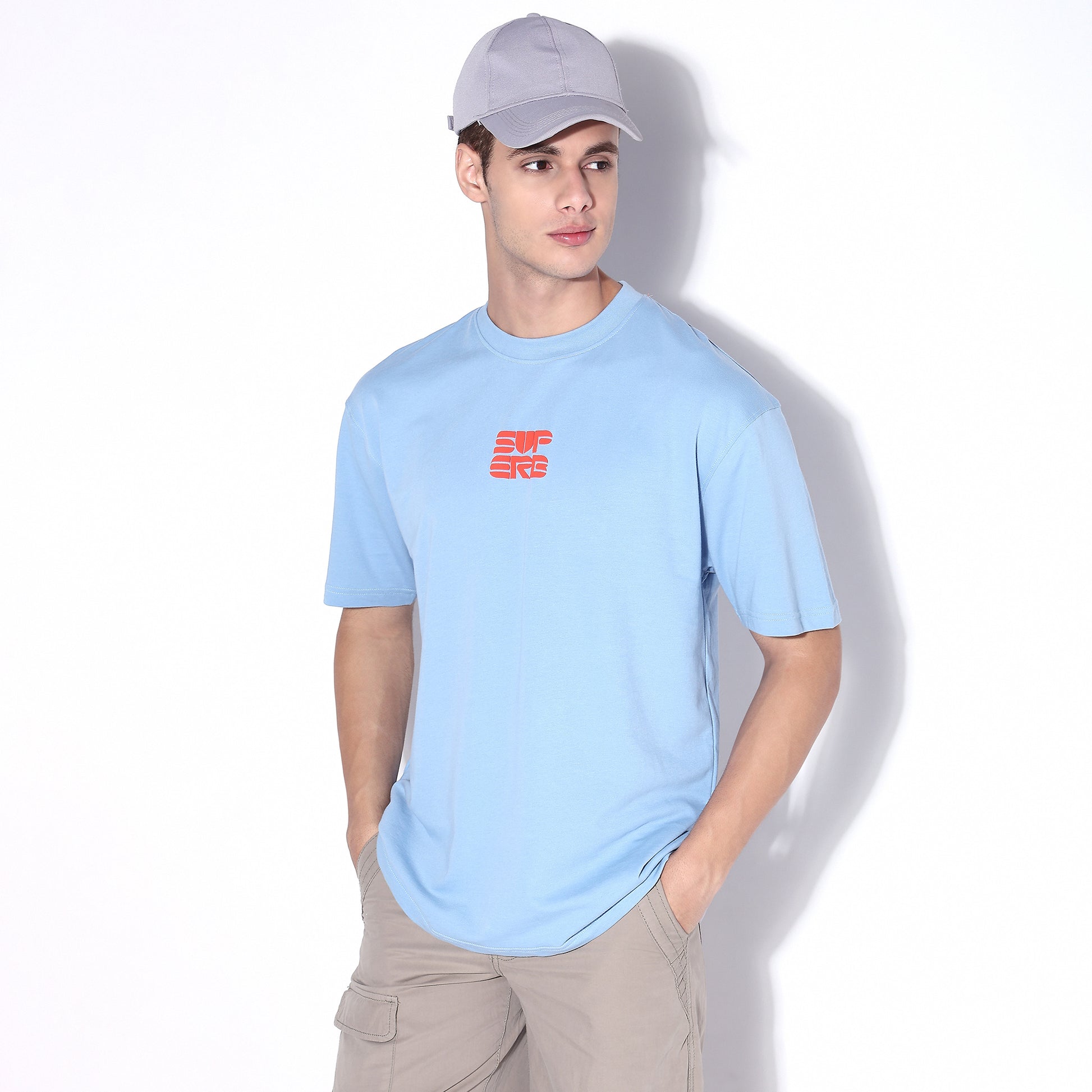 Knitted Graphic Crew Neck Slogan Oversize T-Shirt