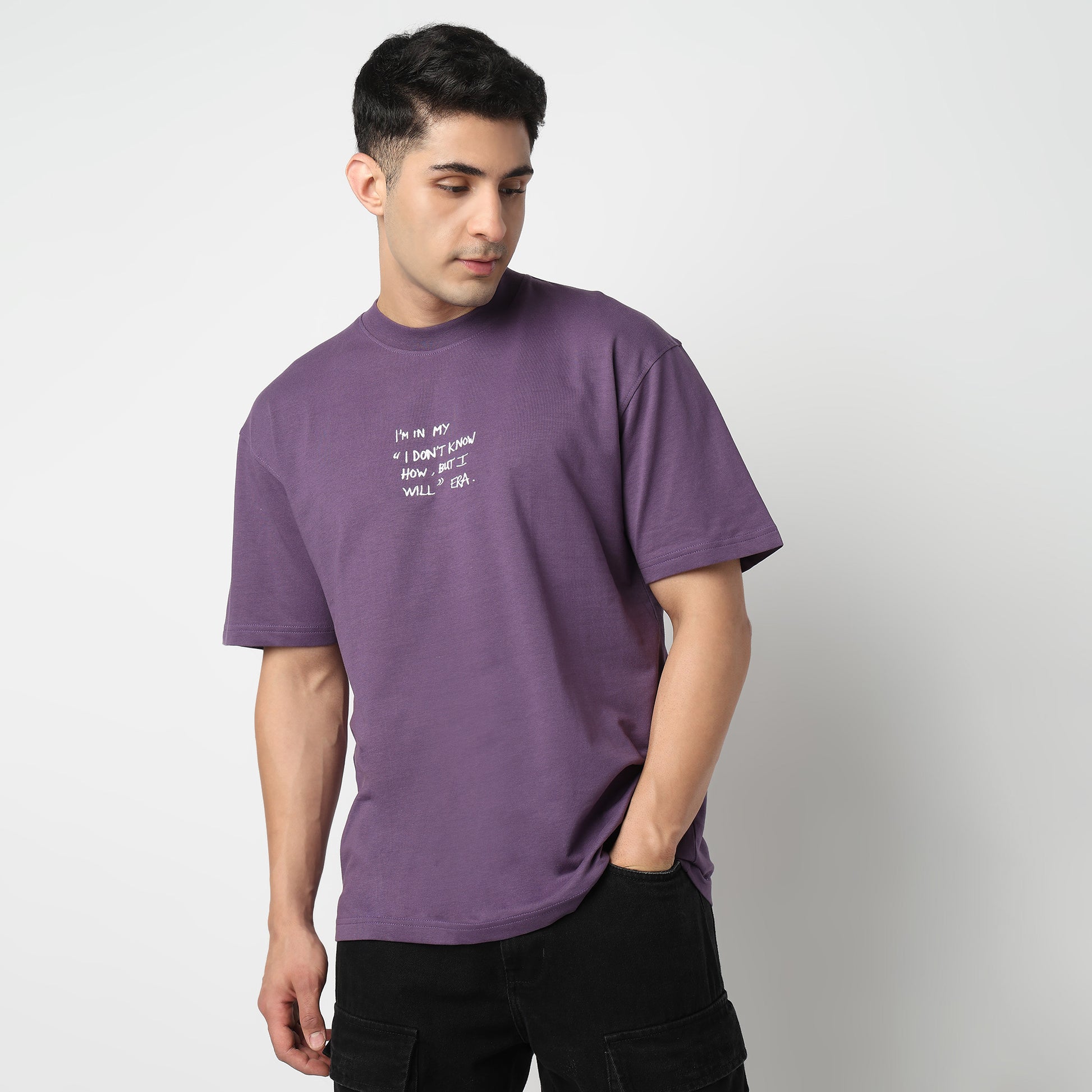 Oversize Cotton Slogan T-Shirt