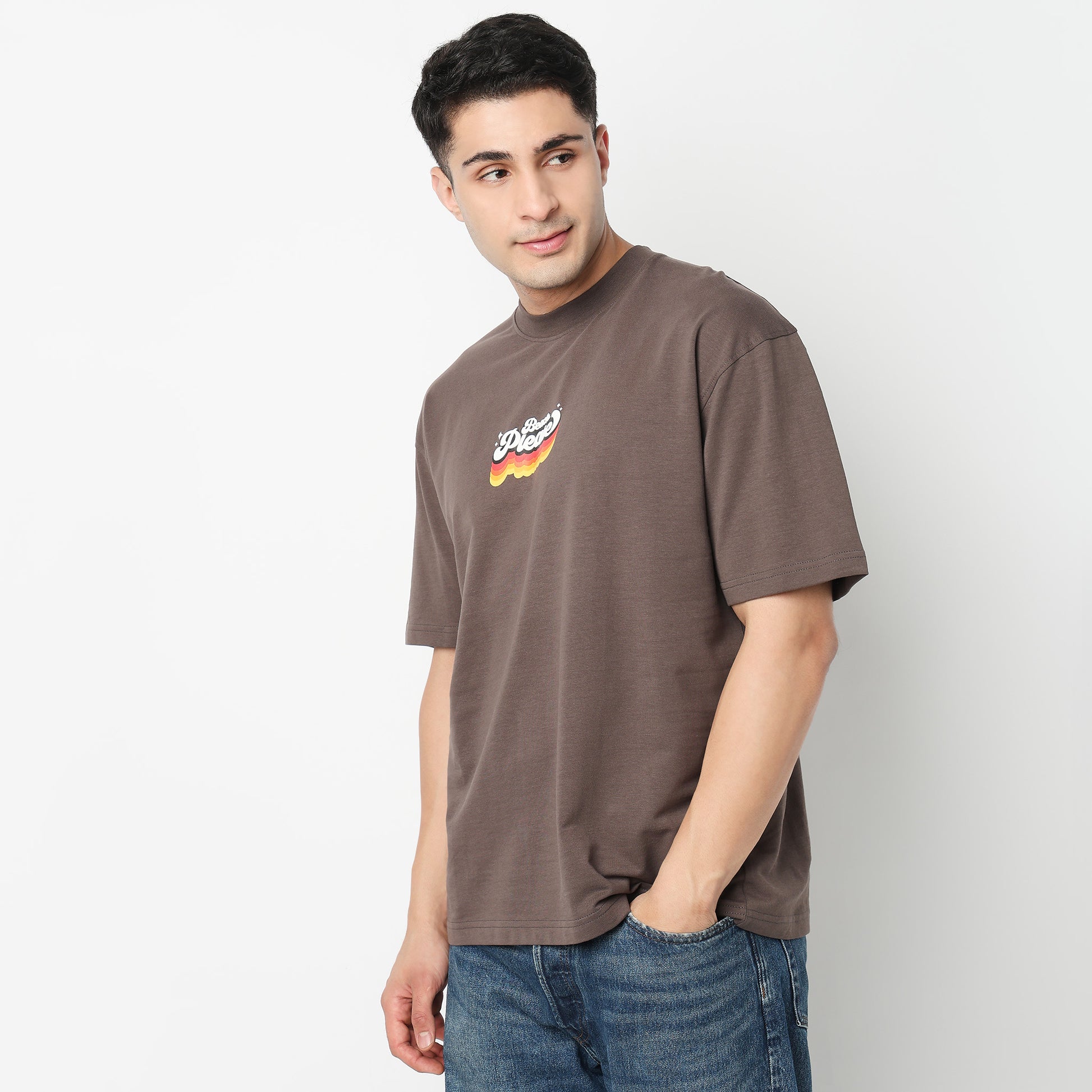 Oversize Cotton Slogan T-Shirt
