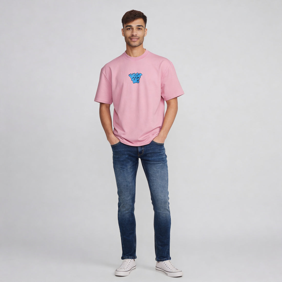 Oversize Cotton Graphic Slogan T-Shirt
