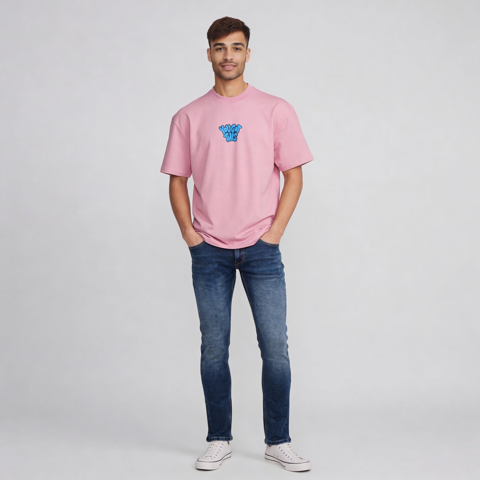 Oversize Cotton Graphic Slogan T-Shirt