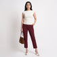 Slim Fit Solid Mid Rise Pants