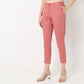 Slim Fit Solid Mid Rise Pants