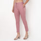 Slim Fit Solid Mid Rise Pants