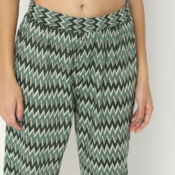 Straight Fit Printed Full Length Mid Rise Ethnic Pants