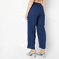 Straight Fit Solid Ankle Length Mid Rise Pants