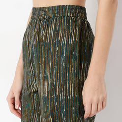 Straight Fit Printed Ankle Length Mid Rise Pants