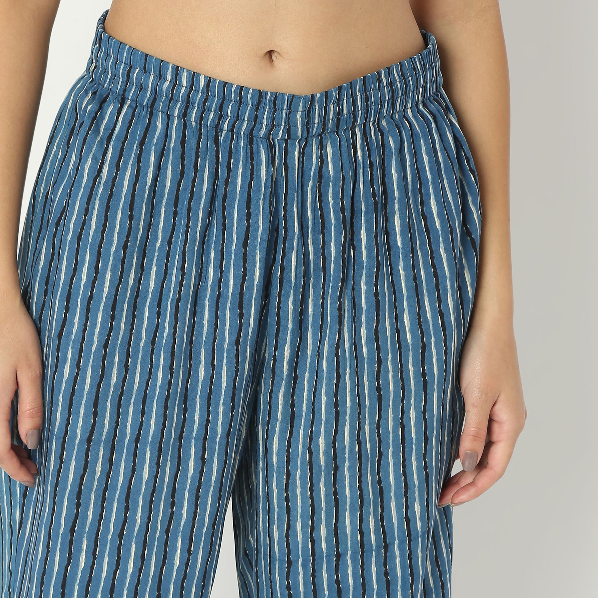 Straight Fit Printed Full Length Mid Rise Ethnic Pants