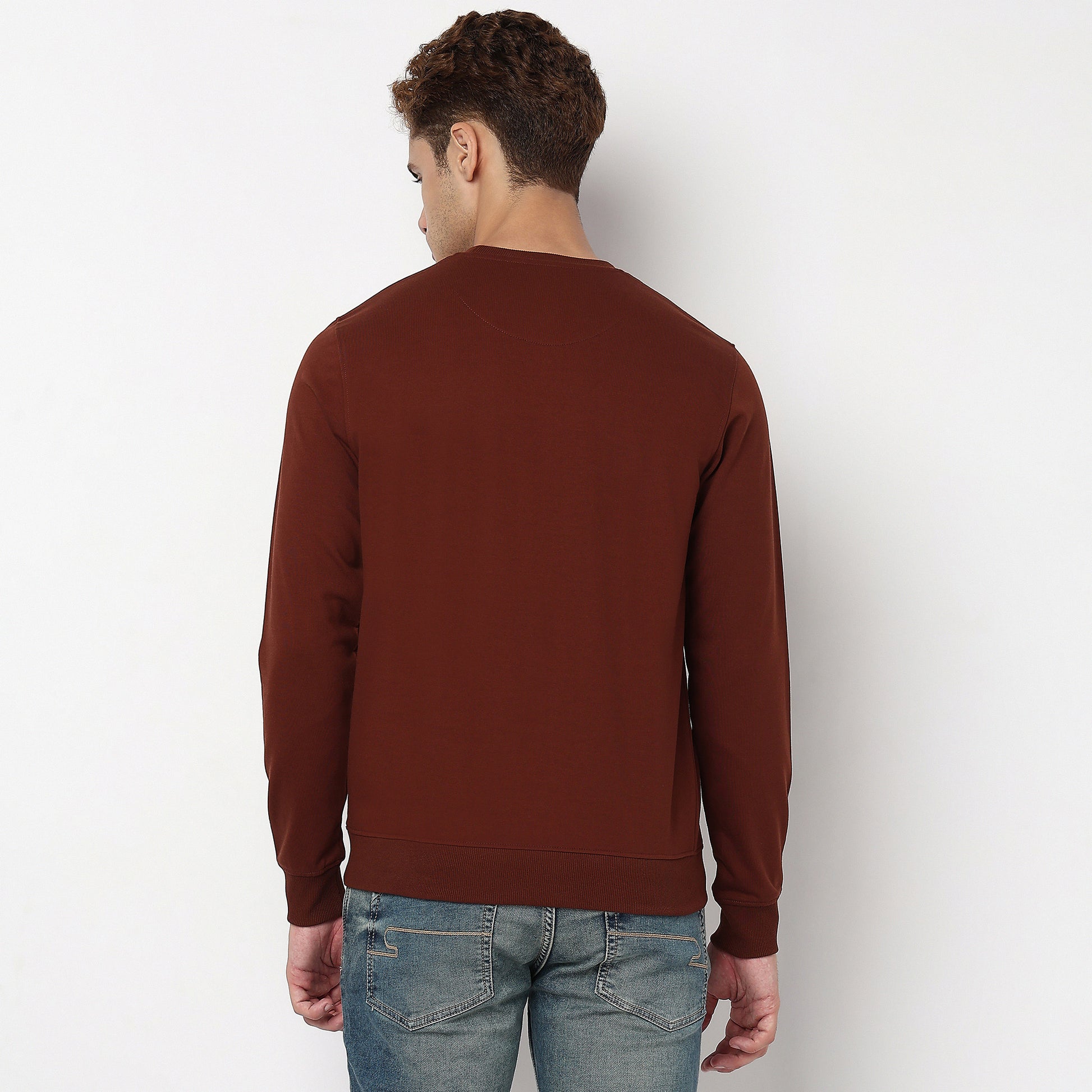 Regular Fit Solid Sweatshirt