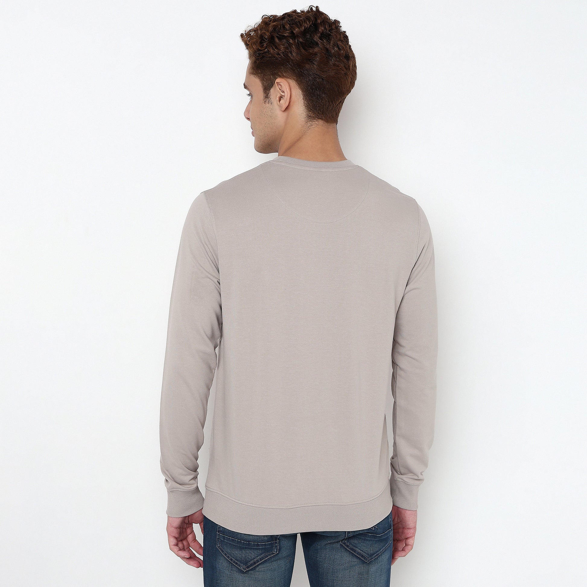 Regular Fit Solid Sweatshirt